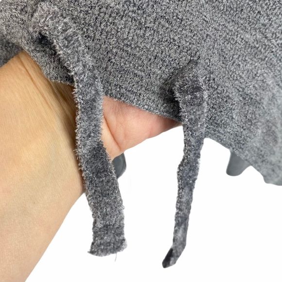 THREE DOTS french terry grey LS pullover w tie - S - Picture 8 of 14